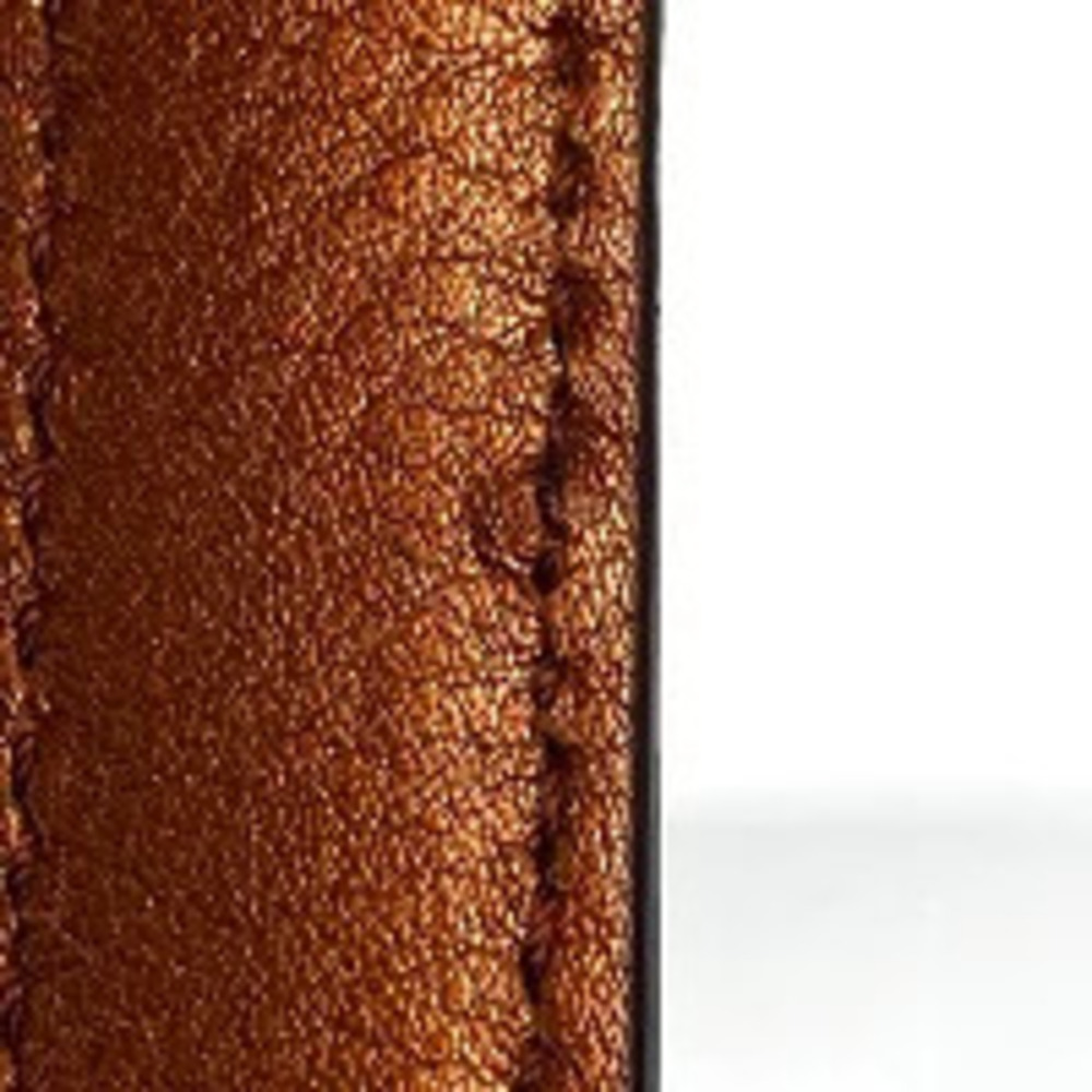 Gucci Soho Tote Bag Shoulder Fringe Interlocking GG Metallic Leather Orange - Picture 5 of 6